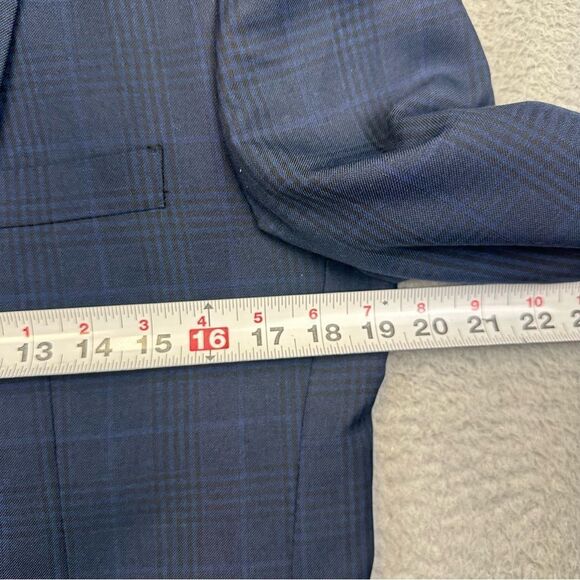Vinci Philosophy Blazer Mens 38R Blue Plaid 2 Button Business Casual Wedding NEW - Picture 8 of 16
